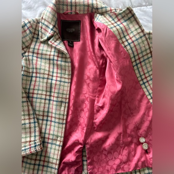 Coach Tattersall Wool Plaid Peacoat - Picture 6 of 6